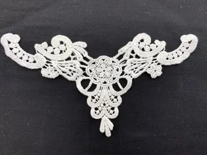 Greige Matte Polyester Broderie Collar