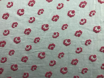 Lila Flok Baskılı Kasar Terikoton Kumaş - 150 cm