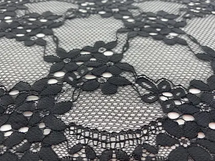 Black Lycra Nylon Imported Tape Lace · 20 cm