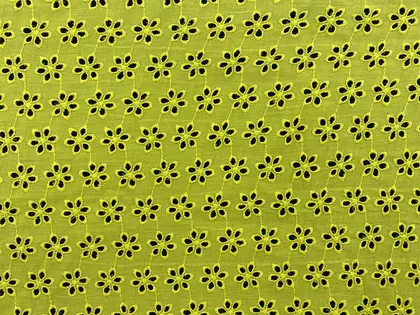 Yellow Bohrer Cotton Domestic Broderie Voile · 130 cm