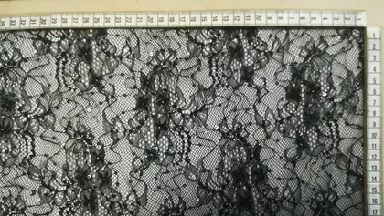 Dantel · İthal · Lez · Naylon · Pullu · Siyah · 140 Cm