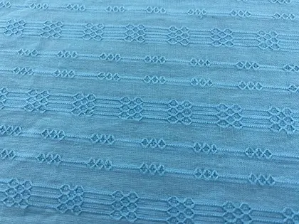 Blue Cotton Imported Fabric · 145 cm