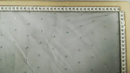 Black Embroidered Polyester Domestic Tulle · 95 cm