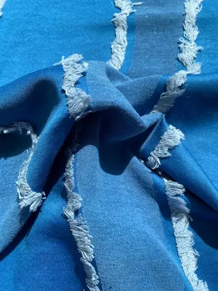 Kumaş · Yerli · Lez · Pamuk · Polyester · Kesme · Mavi · 150 Cm