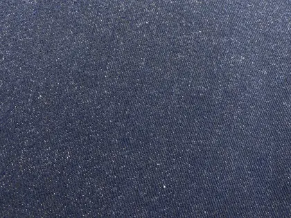 21090 Domestic Cotton Denim Lace Fabric Blue 155 cm