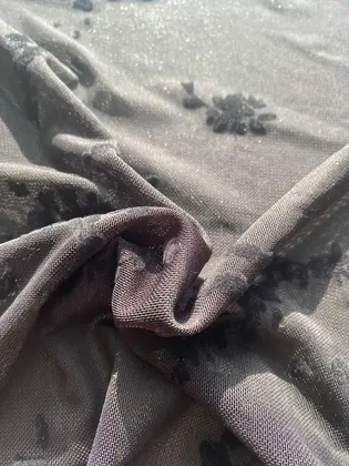 Tül · Yerli · Lez · Polyester · Elastan · Flok · Siyah · 170 Cm