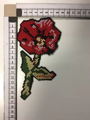Red Embroidered Polyester Appliqué