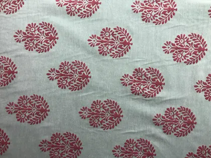 Lila Flok Baskılı Kasar Terikoton Kumaş - 150 cm
