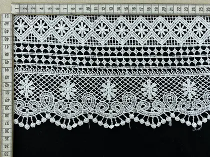 Greige Polyester Domestic Guipure Broderie Tape