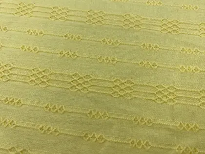 19388 Imported Lace Cotton Dobby Yellow Fabric 145 cm