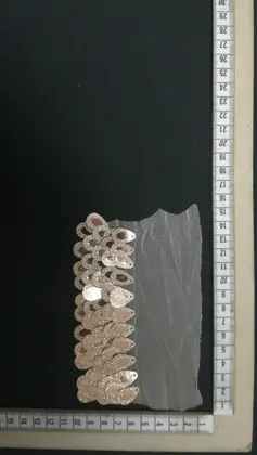 Gold Sequined Lurex Imported Tape Tulle · 6 cm