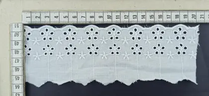 12787 Local Matte Voile Broderie Band Polyester · Light Beige 9 cm