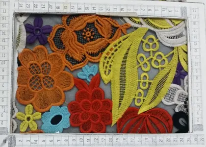 Multicolor Cotton Imported Broderie