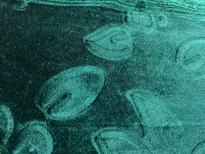 Green Printed Velvet Polyester Domestic Fabric · 145 cm