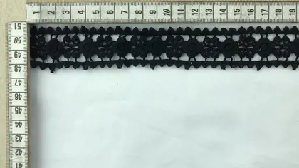 Black Polyester Domestic Broderie Tape · 3,5 cm