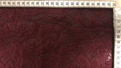 Burgundy Non-lycra Cotton Nylon Imported Lace