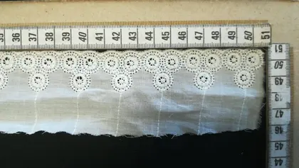 Bleached Matte Polyester Domestic Broderie Tape Voile