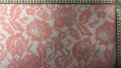 Pembe Kordlu İthal Pamuk Naylon Dantel
