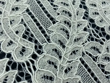 Heat-set Corded Cotton Nylon Imported Lace · 150 cm