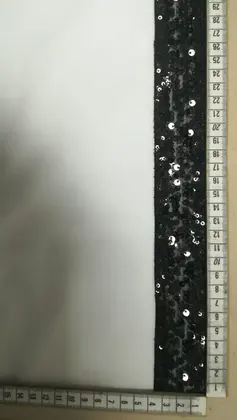 Black Sequined Imported Tape Ribbon · 4 cm