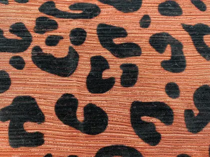 Terracotta Lurex Printed Velvet Imported Tulle · 150 cm
