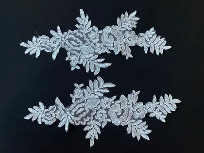 Greige Plain Polyester Broderie Appliqué