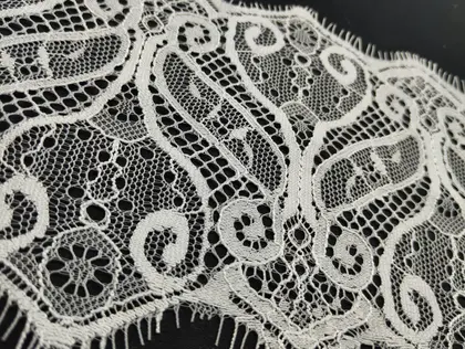 Greige Eyelash Nylon Imported Tape Lace