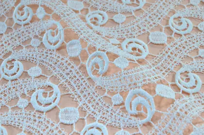 8161 Broderie · Domestic · Lez · Guipure · Matte Polyester · Raw · 120 cm