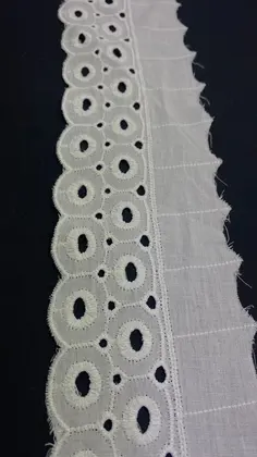 Bleached Matte Polyester Domestic Broderie Tape Voile · 7,5 cm