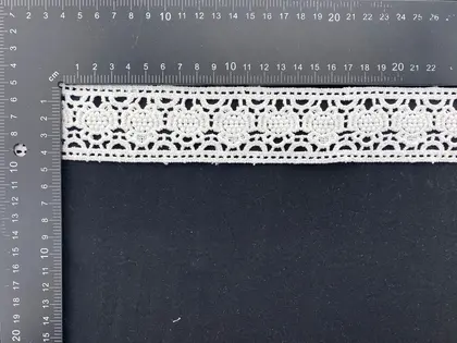 Greige Polyester Imported Guipure Broderie Tape