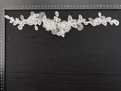 Platinum Corded Plain Polyester Broderie Appliqué