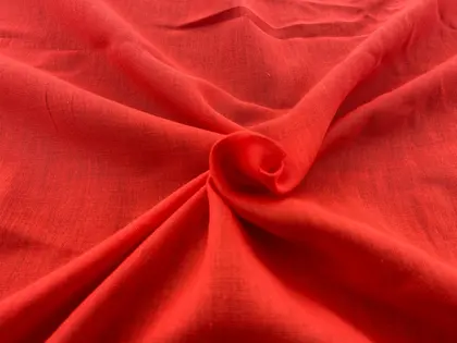 Red Cotton Domestic Broderie Voile