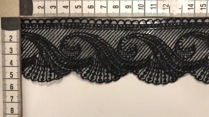 Black Polyester Domestic Broderie Tape Tulle