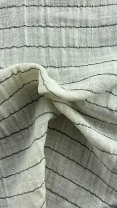 Domestic Cotton Crinkle Lace Fabric Cream 140 CM