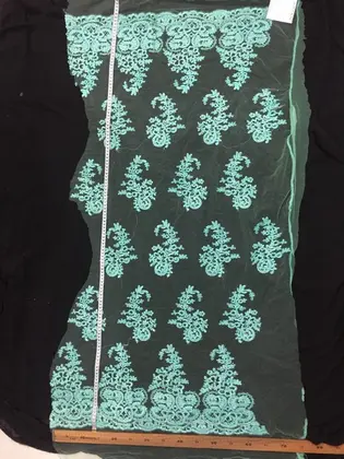 Salmon Lurex Polyester Imported Lace · 130 cm