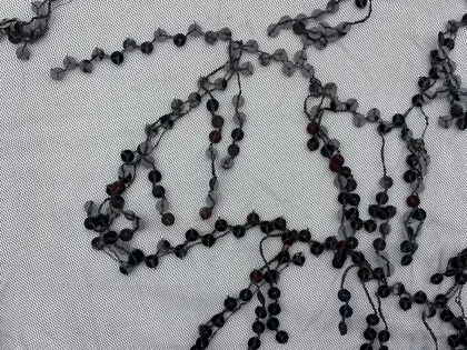 Tül · İthal · Lez · Likralı · Siyah Zemin · Siyah Pullu · 130 Cm