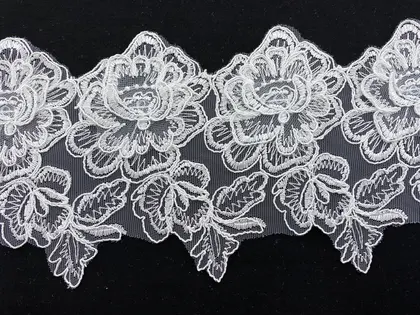 4991 Brode · Yerli · Bant · Polyester · Kordeneli · Tül Üzeri · Ham · 14,5 Cm