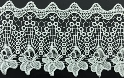 Greige Polyester Domestic Guipure Broderie Tape · 17 cm