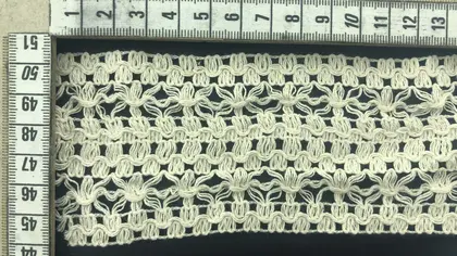 Greige Cotton Domestic Tape Lace · 14 cm