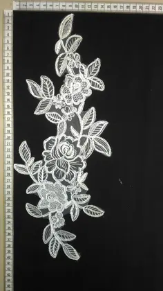 3418 Broderie · Applique · Corded · Polyester · Plain · Platinum