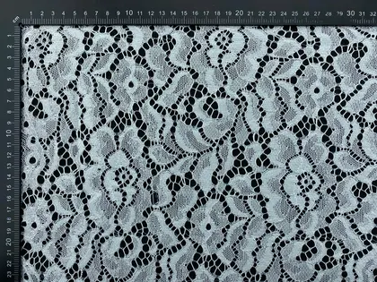 Silver Corded Polyester Domestic Lace Greige · 150 cm