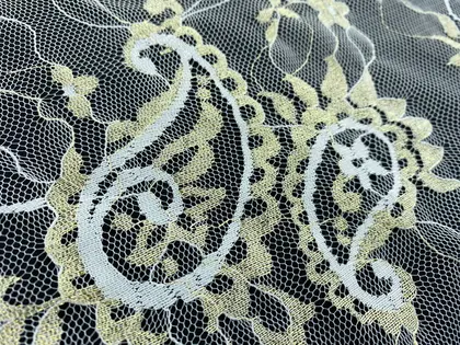 Heat-set Lurex Lurex Nylon Imported Lace · 150 cm