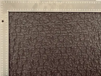 21911 Domestic Dark Textured Stretch Polyester Raschel Lace Brown · 170 cm