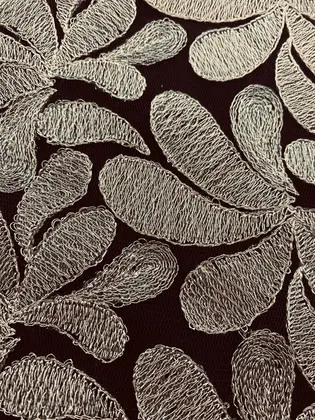 Siyah İplikli Gold Lurex Polyester İthal Brode Tül · 130 cm