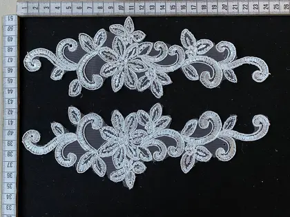 Greige Corded Plain Polyester Domestic Broderie Appliqué