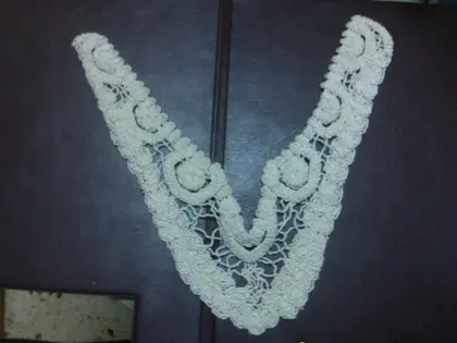 Greige Matte Cotton Imported Broderie Collar