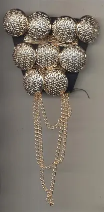 Gold Accessory Brooch Buttoned