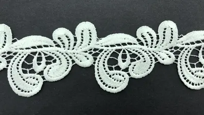Greige Polyester Imported Guipure Broderie Tape · 7 cm