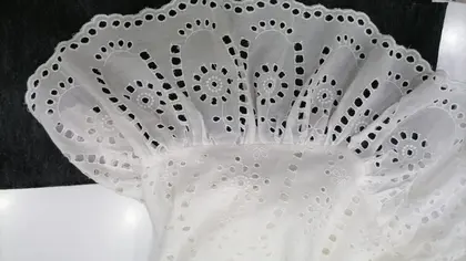 Kasar Bohrerli Mat Polyester Yerli Brode Bant Vual · 16 cm