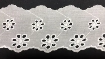 Black Matte Polyester Domestic Broderie Tape · 10 cm